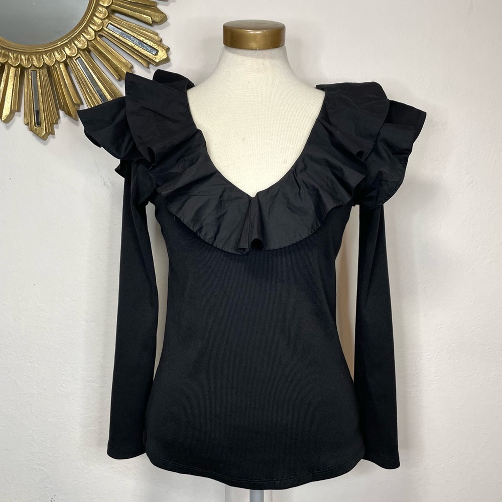 Veronica Beard Strata Ruffled Top - Picture 3 of 14